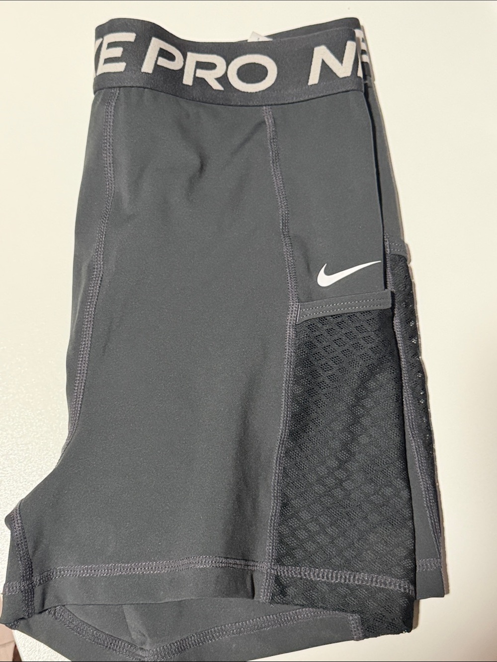 Nike Black Kids Athletic Shorts with Mesh Panel